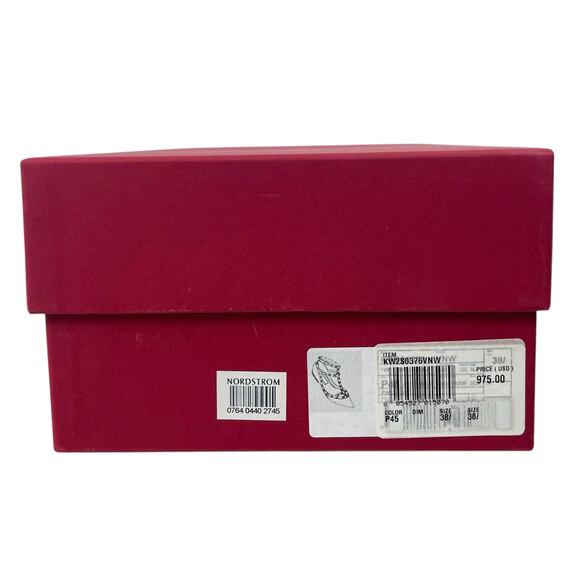 NEW Valentino Garavani Rockstud Caged Paten Leather Flats Pink Size 38.5 - Picture 15 of 15